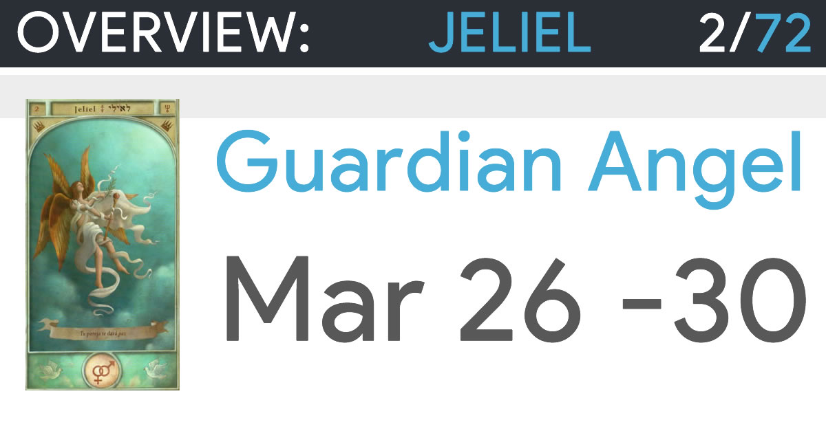 Guardian Angel Jeliel March 26 to 30 Overview and Prayer >>