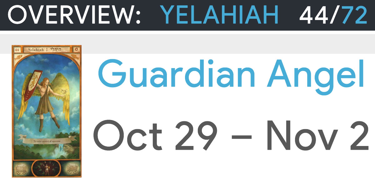 Guardian Angel Yelahiah October 29 to Nov 2 Overview and Prayer >>